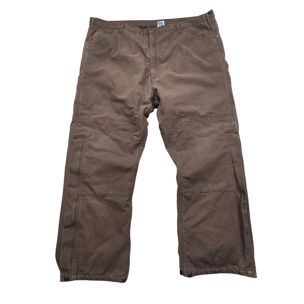 Berne P966BB Brown Lined Duck Canvas Work Cargo Pants Mens 44x32 (48x32 Fit)